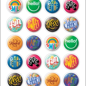 Pinback Buttons 2024-5 Sheets / 100 Pcs