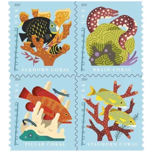 Coral Reefs Postcard 2019-5 Sheets / 100 Pcs
